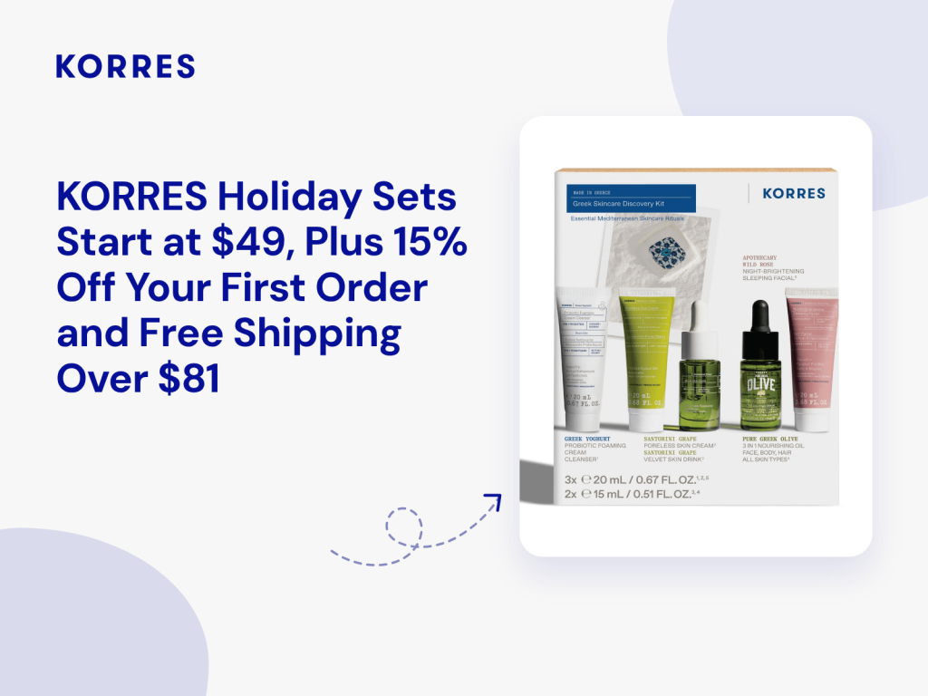 KORRES Holiday Sets Start at $49, Plus 15% Off Your First Order and Free Shipping Over $81